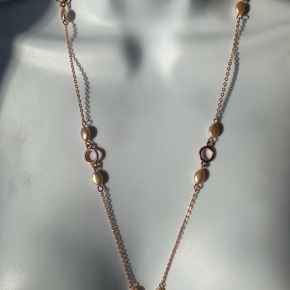 Rose Gold Long Necklace 40” - Picture 2 of 6